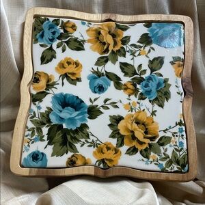 The Pioneer Woman Floral Square Hot Plate - Blue, Yellow, Green